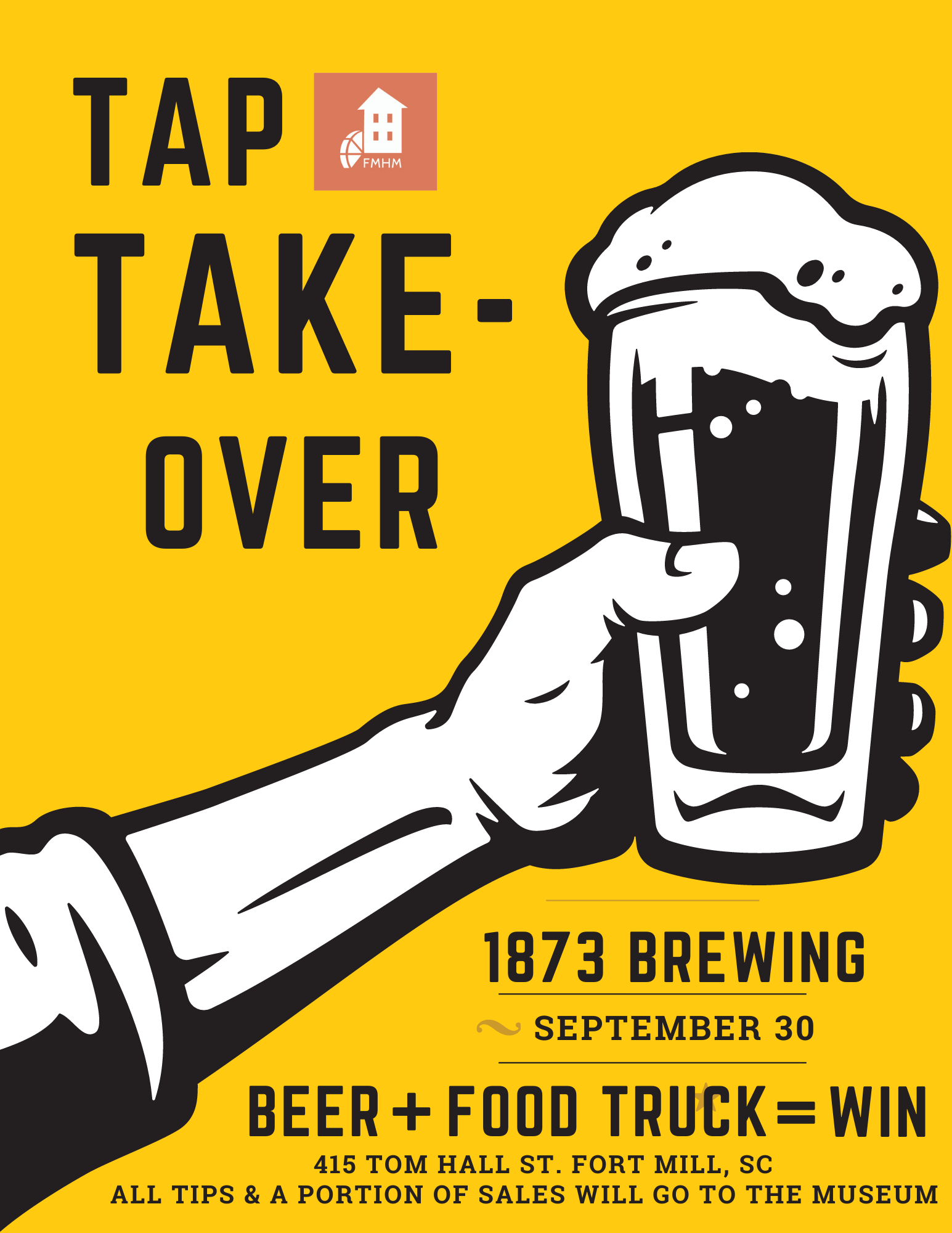 ポスター tap 1873 Brewing Tap Takeover — Fort Mill History Museum
